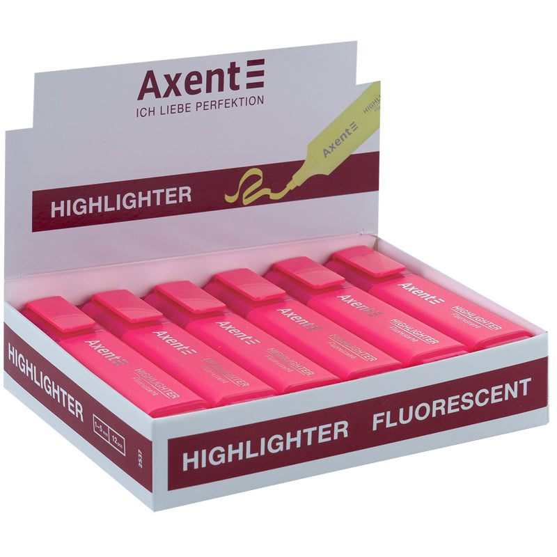 Marker Axent Highlighter 2537-10-A, 1-5 mm, keilförmig, rosa