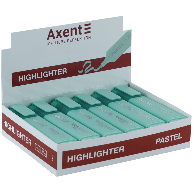 Marker Axent Highlighter 2537-09-A, 1-5 mm, keilförmig, pastelltürkis