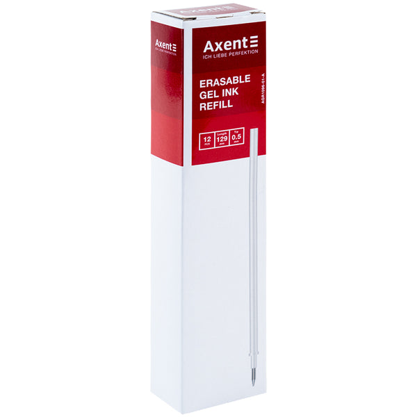 Gel Ink pen refil "write-erase" Axent AGR1096-01-A, 129 mm, 0.5 mm, black