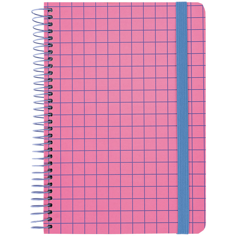 Spiral notebook Axent 8460-2-A, A5, 120 sheets, squared, hard cover, pink