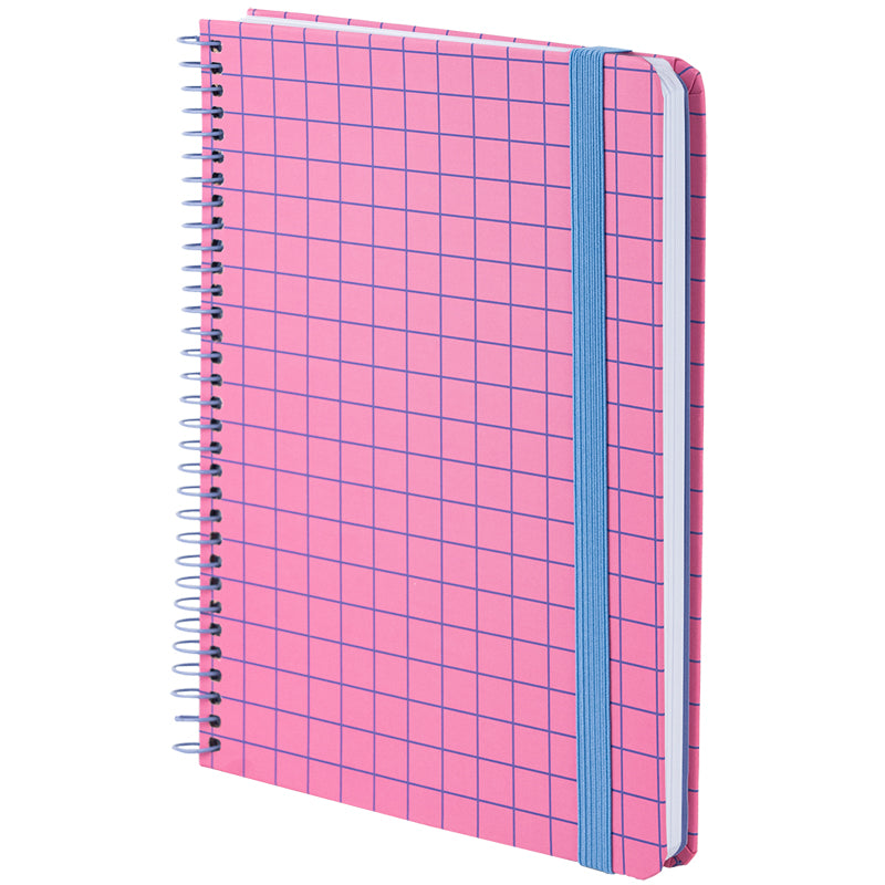 Spiral notebook Axent 8460-2-A, A5, 120 sheets, squared, hard cover, pink