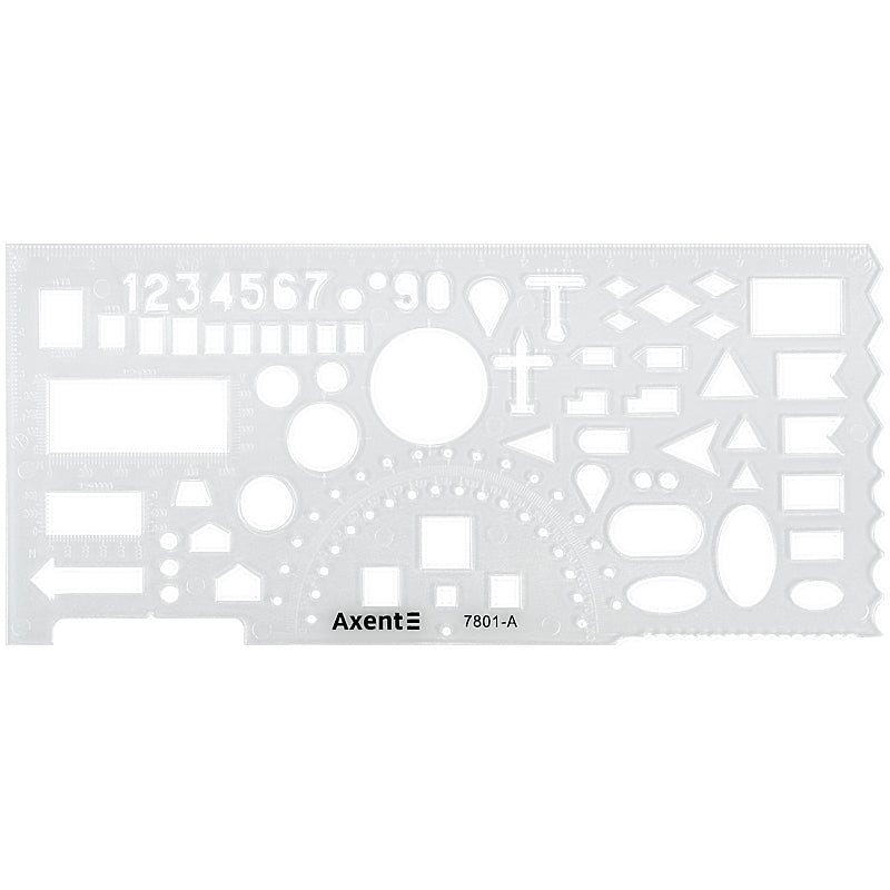 Lineal-Schablone "Offizier" Axent 7801-A, 20 cm, transparent