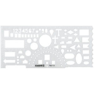 Lineal-Schablone "Offizier" Axent 7801-A, 20 cm, transparent