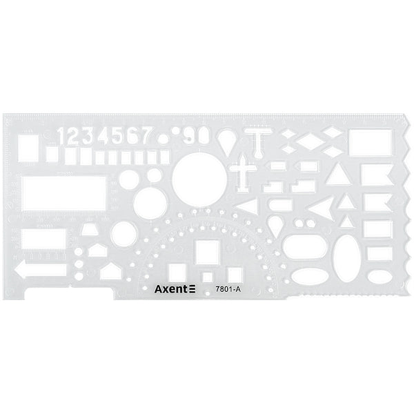 Lineal-Schablone "Offizier" Axent 7801-A, 20 cm, transparent