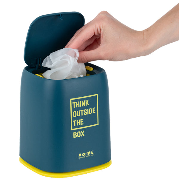 Desktop waste bin Axent 2133-47-A , rectangular, blue indigo