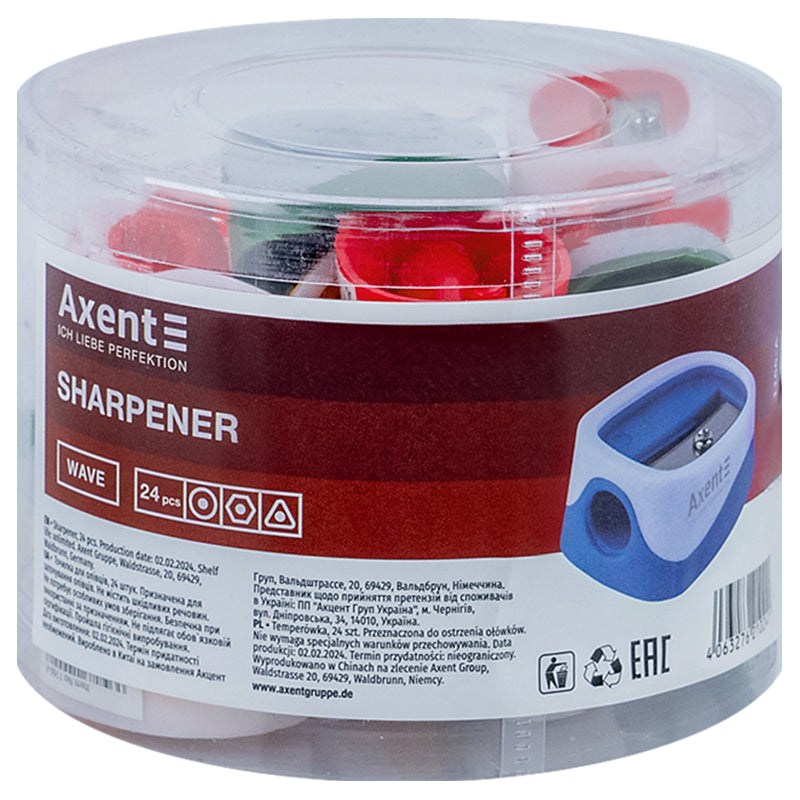 Bleistiftspitzer Axent Wave 1166-A, verschiedene Farben