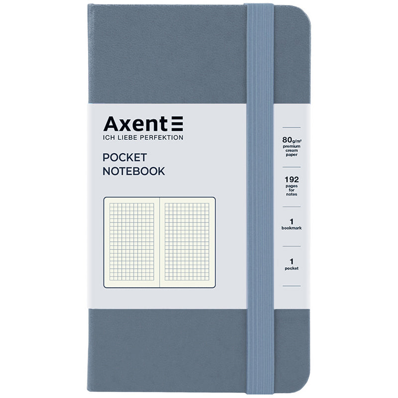 Notebook Axent Partner 8301-62-A, 95x140 mm, 96 sheets,  squared, grey