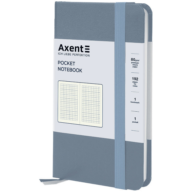 Notebook Axent Partner 8301-62-A, 95x140 mm, 96 sheets,  squared, grey