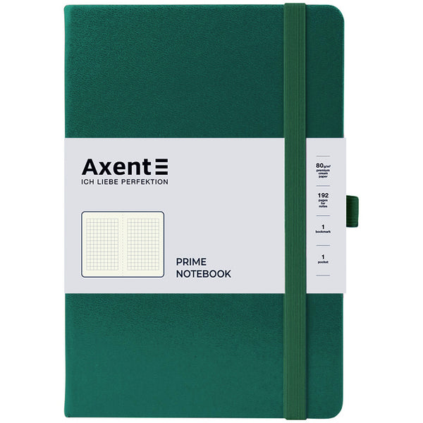 Notebook Axent Partner Prime 8305-61-A, 145x210 mm, 96 sheets,  squared, forest green