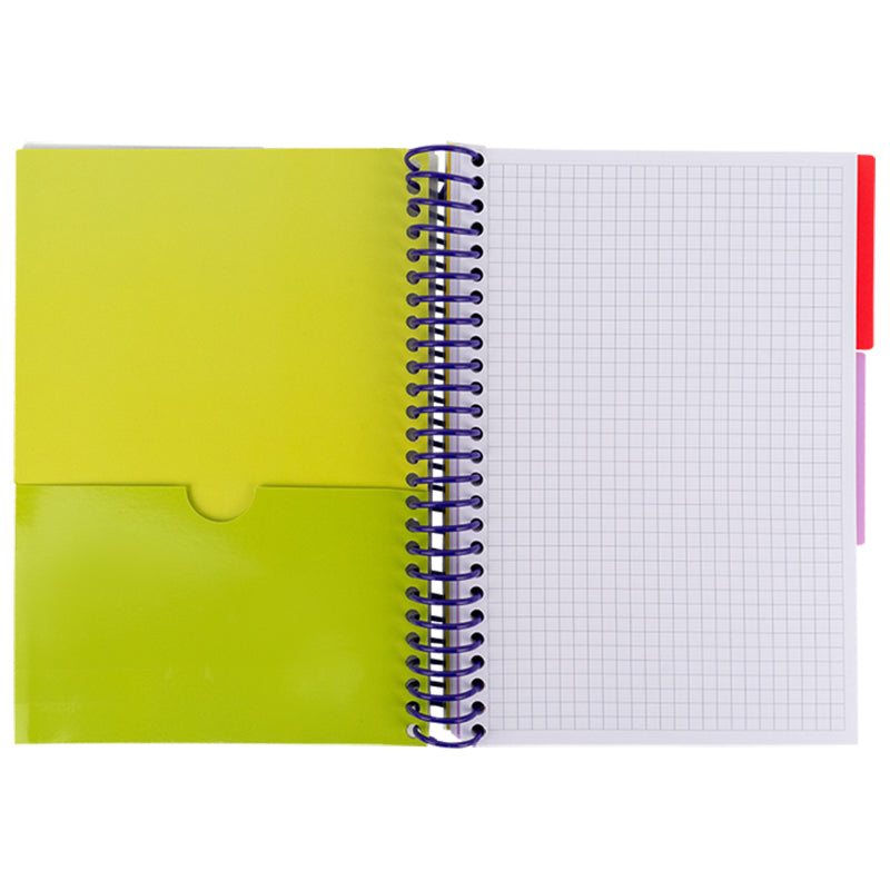 Notebook with dividers Axent 8405-11-A, A5, 120 sheets, squared, light green