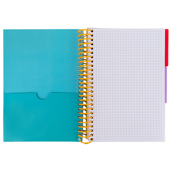 Notebook with dividers Axent 8405-12-A, A5, 120 sheets, squared, turquoise