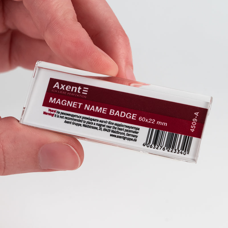 Badge Acryl auf Magnet Axent 4509-A, 60x25 mm