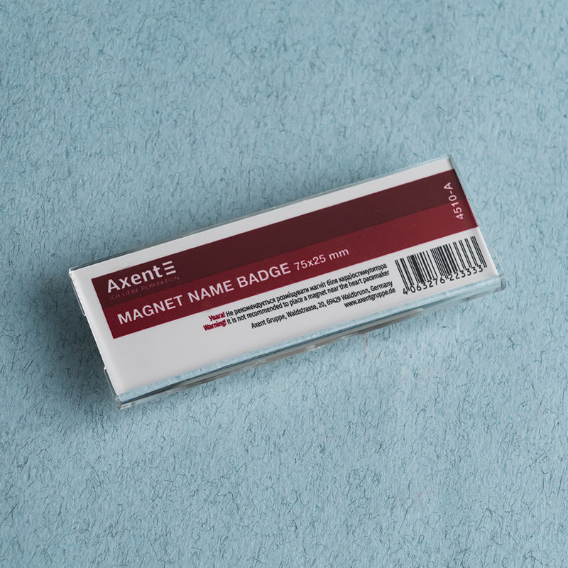 Acryl-Abzeichen auf Axent 4510-A Magnet, 75x25 mm