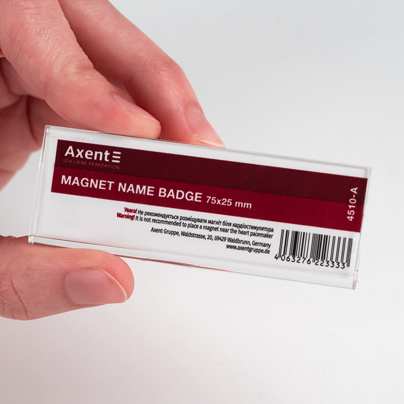 Acryl-Abzeichen auf Axent 4510-A Magnet, 75x25 mm