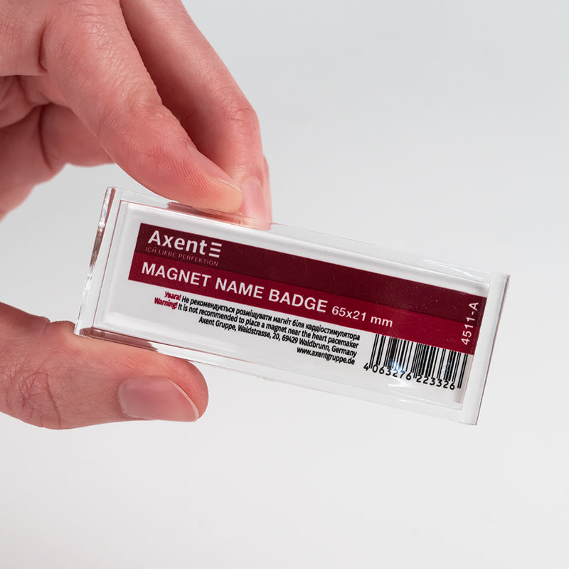 Badge Acryl auf Magnet Axent 4511-A, 65x21 mm
