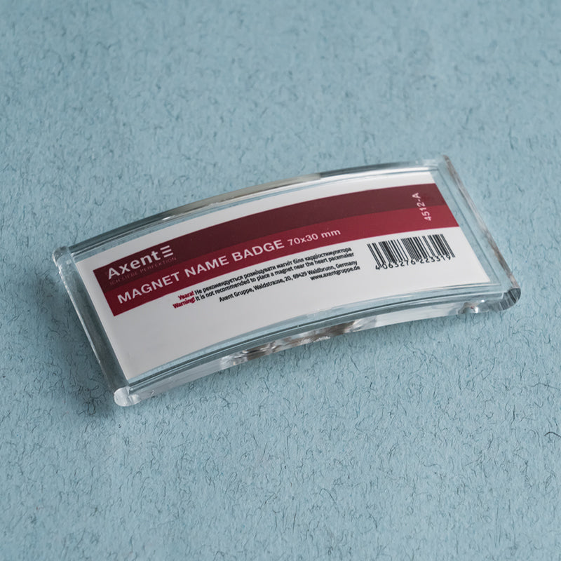 Badge Acryl auf Magnet Axent 4512-A, 70x30 mm