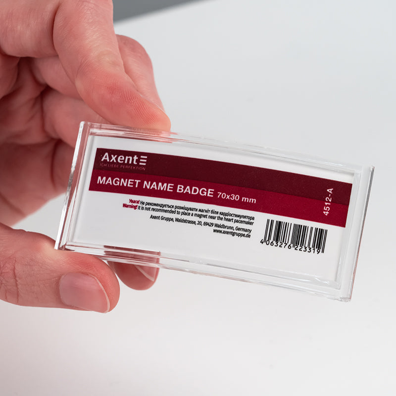 Badge Acryl auf Magnet Axent 4512-A, 70x30 mm