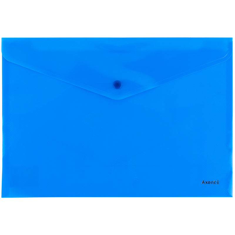Folder with button Axent 1412-22/1-A, A4, blue