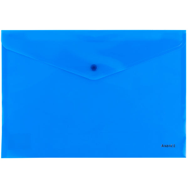 Folder with button Axent 1412-22/1-A, A4, blue
