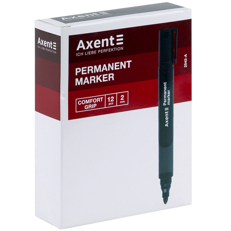 Marker Axent Permanent Comfort Grip 2542-06-A, 2 mm, rund rot
