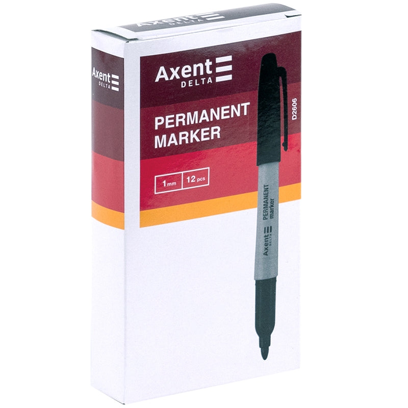 Marker Axent Delta Permanent D2606-01, 1 mm, rund schwarz