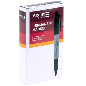 Marker Axent Delta Permanent D2606-01, 1 mm, rund schwarz