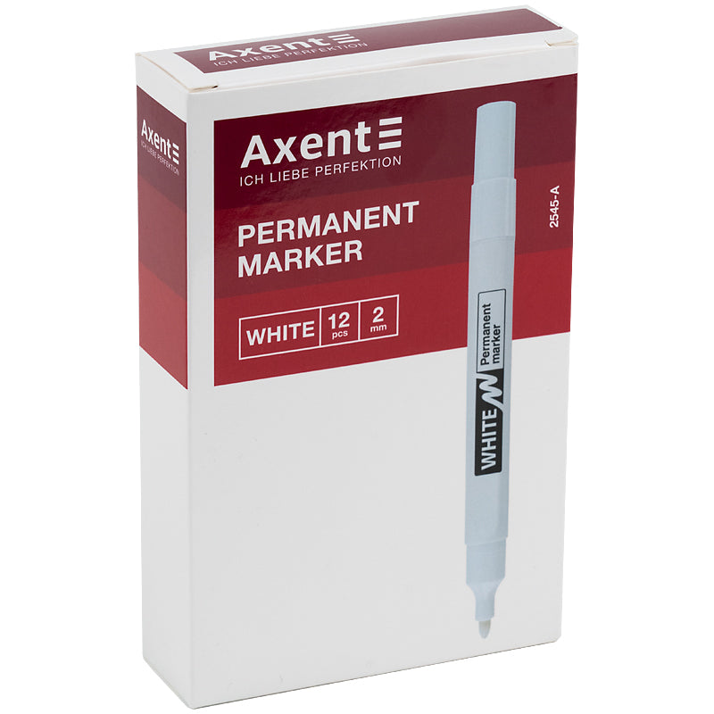Marker Axent Permanent White 2545-A, 2 mm, rund weiß