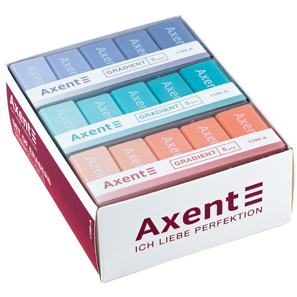Radiergummi-Set Axent Gradient 1199-A in einer Kunststoffbox, sortiert, 5-tlg.