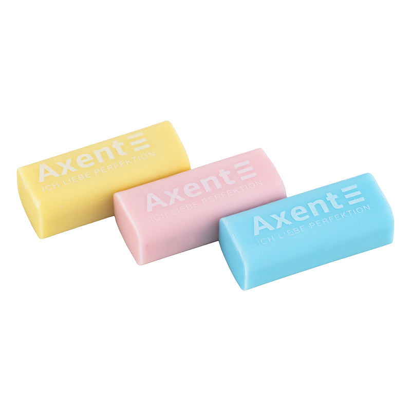 Radiergummi-Set Axent Pastelini 1198-A in einer Kunststoffbox, sortiert, 3-tlg.