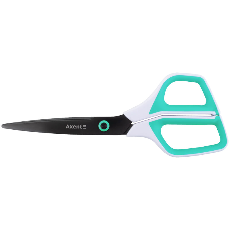 Schere Axent Titanium 6307-16-A, 21 cm, mit Kunststoffgriffen, weiß-türkis