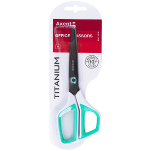 Schere Axent Titanium 6307-16-A, 21 cm, mit Kunststoffgriffen, weiß-türkis
