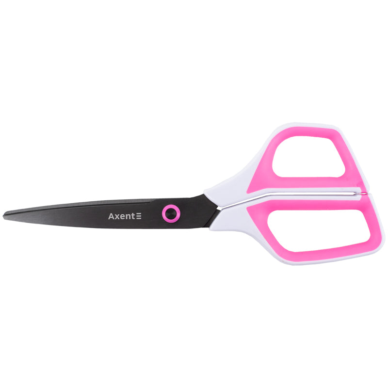 Schere Axent Titanium 6307-05-A, 21 cm, mit Kunststoffgriffen, weiß und rosa
