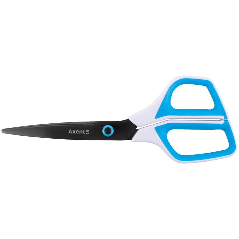 Schere Axent Titanium 6307-29-A, 21 cm, mit Kunststoffgriffen, weiß und blau