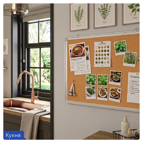 Korktafel Axent 9623-A, 90x120 cm, Aluminiumrahmen