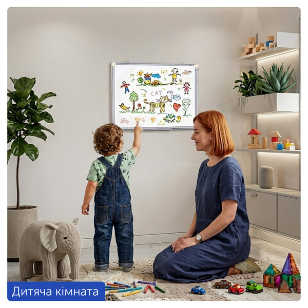 Magnetic whiteboard Axent 9611-A, 45x60 cm, aluminum frame