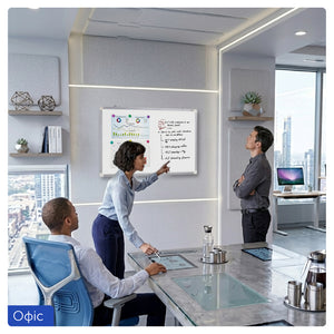 Magnetic whiteboard Axent 9612-A, 60x90 cm, aluminum frame