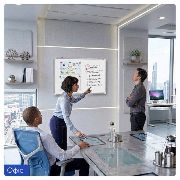 Magnetic whiteboard Axent 9612-A, 60x90 cm, aluminum frame