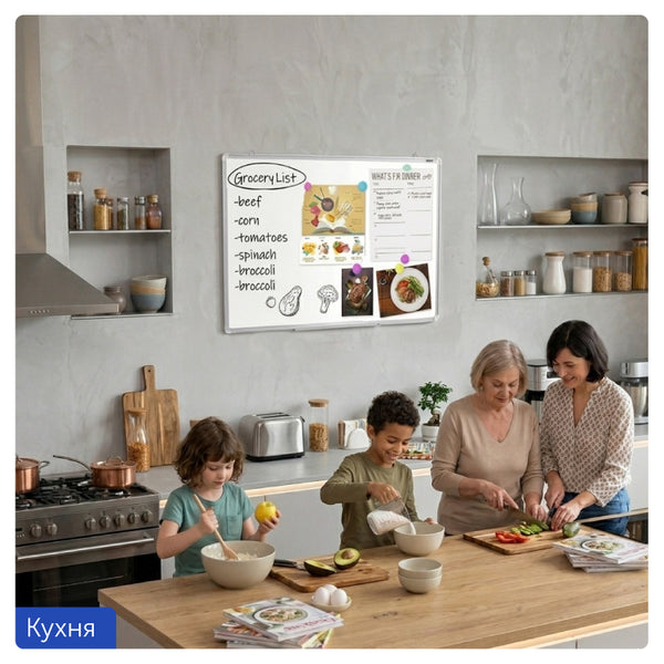 Magnetic whiteboard Axent 9612-A, 60x90 cm, aluminum frame