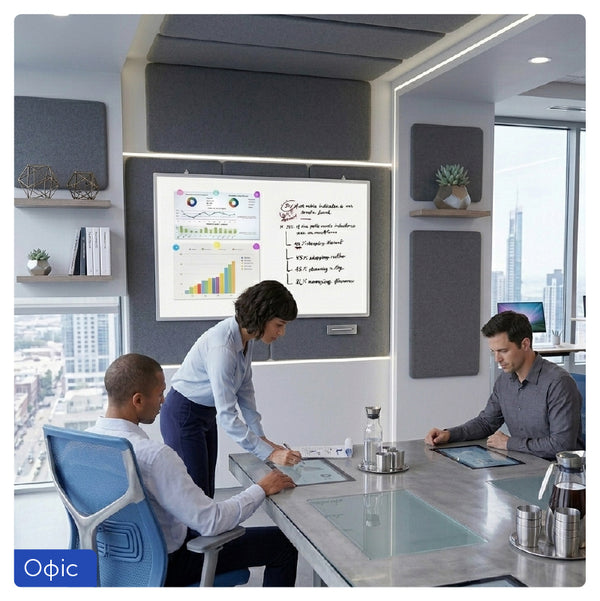 Magnetic whiteboard Axent 9613-A, 90x120 cm, aluminum frame