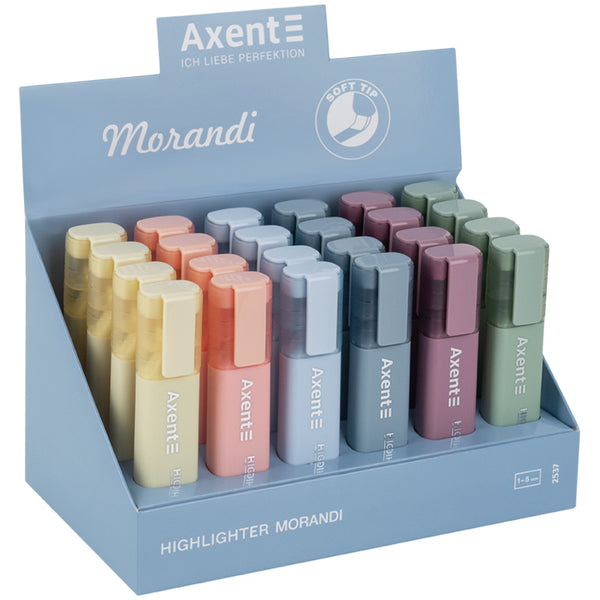 Marker Axent Highlighter 2537-50-A, 1-5 mm, keilförmig, sortiert, morandi