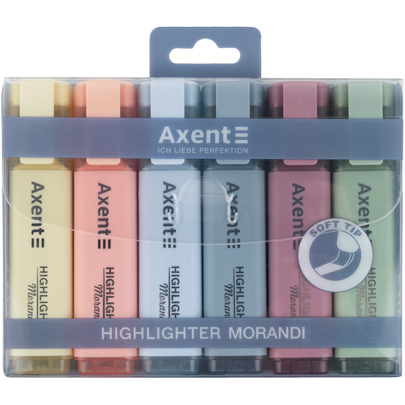 Marker Axent Highlighter 2537-60-A, 1-5 mm, keilförmig, Set, morandi