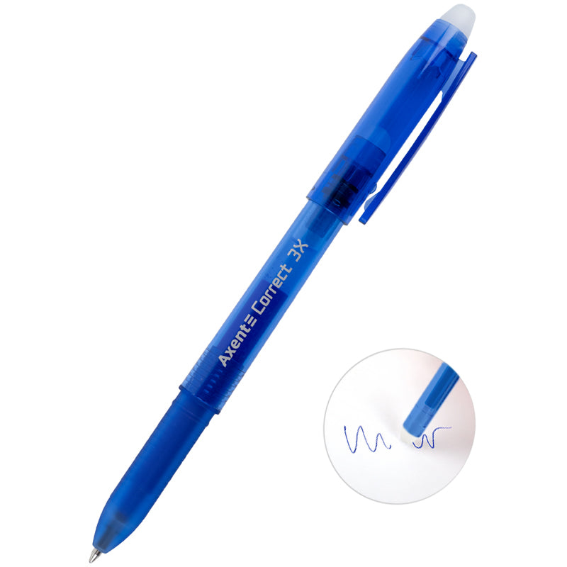 Gelstift "Schreib-Lösch" Axent Correct 3X AG1122-02-A, 0,7 mm, blau