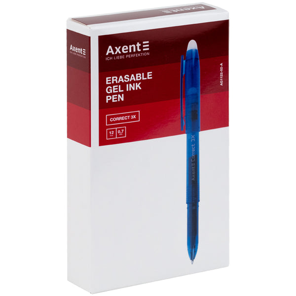 Gelstift "Schreib-Lösch" Axent Correct 3X AG1122-02-A, 0,7 mm, blau