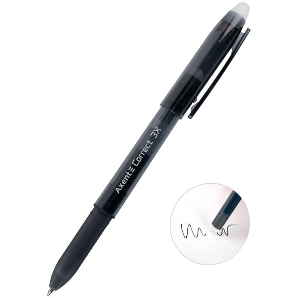 Gelstift "Schreib-Lösch" Axent Correct 3X AG1122-01-A, 0,7 mm, schwarz