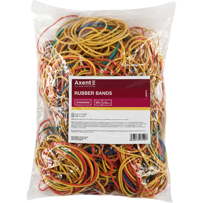 Gummibänder für Geld Axent Standard D4612, 500 g, farbig