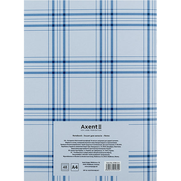 Notebook for notes Axent 4780-2-A, A4, 48 sheets, squared, blue