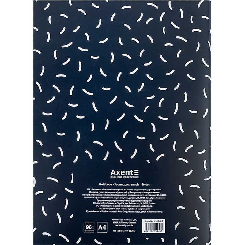 Notebook for notes Axent 4782-4-A, A4, 96 sheets, squared, black