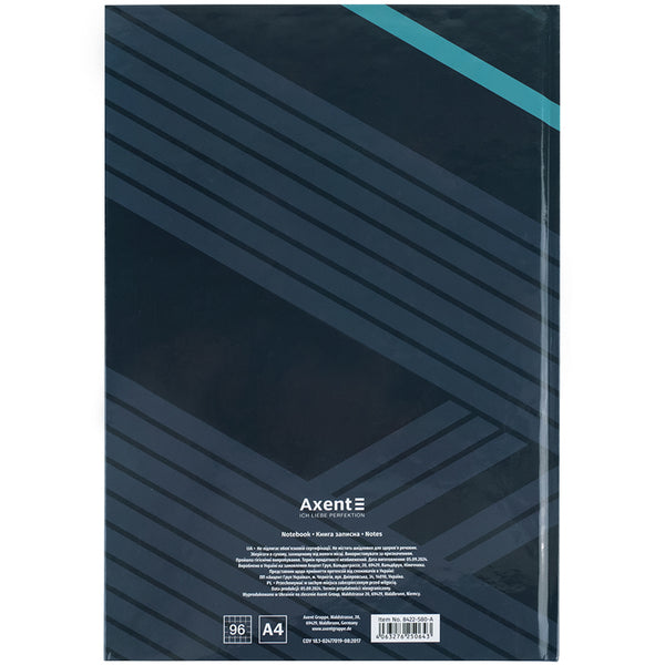 Notizbuch Axent Lines 8422-580-A, A4, 96 Blatt, Zelle, grau