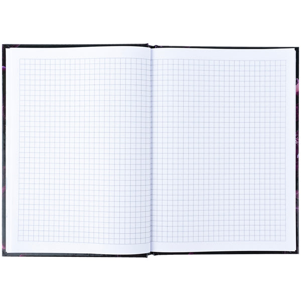 Notizbuch Axent Purple fleur 8459-2-A, A5, 96 Blätter, Zelle, Hardcover