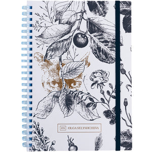 Spiral notebook Axent Olga Selyshcheva, Gold Cat 8471-1-A-OS, A5, 80 sheets, squared, cardboard cover